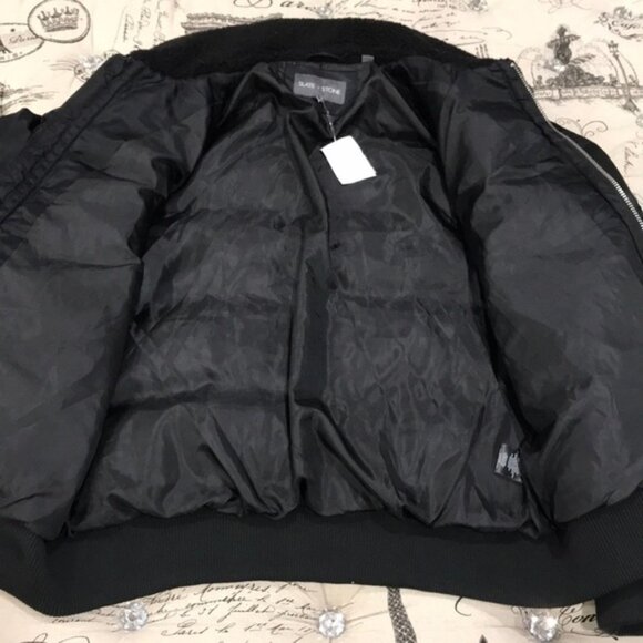 Slate & Stone Faux Shearling Puffer Bomber Jacket - Picture 7 of 8